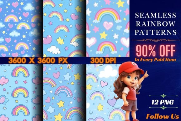 Download Seamless Rainbow Pattern - Rainbow Collection