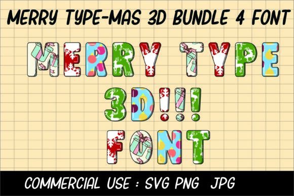 Download Merry Type-Mas 3d Font - 3d font Collection